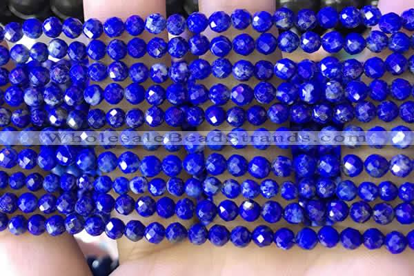 CNL1705 15.5 inches 4mm faceted round lapis lazuli beads