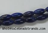 CNL235 15.5 inches 6*12mm rice natural lapis lazuli beads wholesale