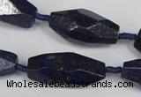 CNL442 15.5 inches 13*30mm faceted nuggets natural lapis lazuli beads