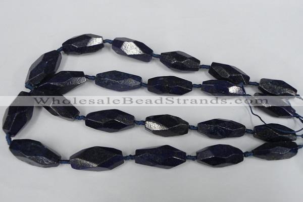 CNL442 15.5 inches 13*30mm faceted nuggets natural lapis lazuli beads