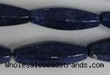 CNL448 15.5 inches 14*35mm faceted rice natural lapis lazuli beads