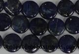 CNL452 15.5 inches 12mm flat round natural lapis lazuli beads