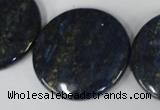 CNL459 15.5 inches 30mm flat round natural lapis lazuli beads