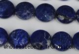 CNL472 15.5 inches 14mm faceted coin natural lapis lazuli beads