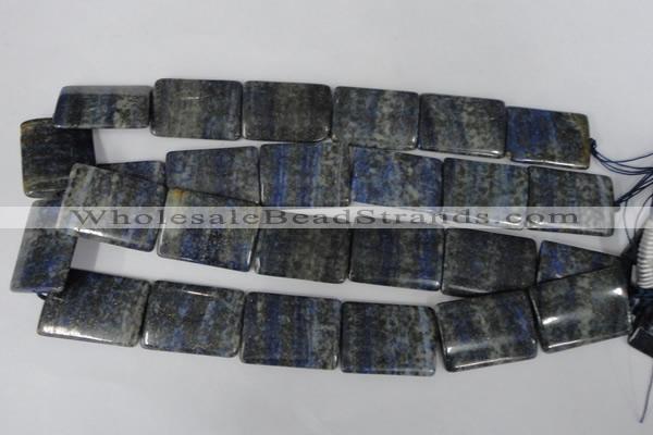 CNL547 15.5 inches 22*30mm flat tube natural lapis lazuli gemstone beads