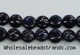 CNL922 15.5 inches 8mm flat round natural lapis lazuli gemstone beads