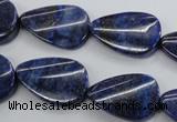 CNL985 15.5 inches 17*25mm twisted flat teardrop natural lapis lazuli beads