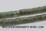 CNS07 16 inches 6*8mm cylinder natural serpentine jasper beads