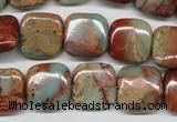 CNS104 15.5 inches 14*14mm square natural serpentine jasper beads