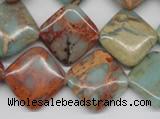 CNS121 15.5 inches 18*18mm diamond natural serpentine jasper beads