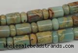 CNS136 5*8mm rondelle & 8*12mm tube natural serpentine jasper beads