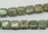 CNS15 16 inches 10*10mm square natural serpentine jasper beads