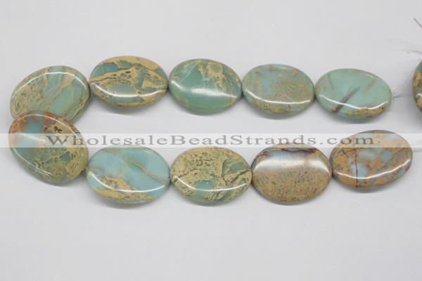 CNS170 15.5 inches 30*40mm oval natural serpentine jasper beads