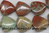 CNS185 15.5 inches 20*20mm triangle natural serpentine jasper beads