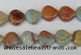 CNS186 15.5 inches 12*12mm triangle natural serpentine jasper beads