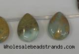 CNS200 Top-drilled 15*20mm flat teardrop natural serpentine jasper beads