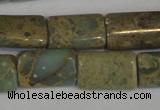 CNS215 15.5 inches 8*12mm flat tube natural serpentine jasper beads