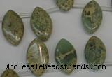 CNS218 Top-drilled 10*18mm marquise natural serpentine jasper beads