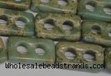 CNS226 15.5 inches 15*25mm carved rectangle natural serpentine jasper beads