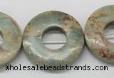 CNS23 16 inches 30mm flat round natural serpentine jasper beads