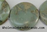 CNS236 15.5 inches 35mm flat round natural serpentine jasper beads