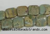 CNS250 15.5 inches 12*12mm square natural serpentine jasper beads