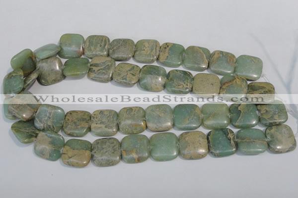 CNS251 15.5 inches 20*20mm square natural serpentine jasper beads