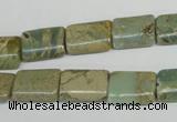 CNS260 15.5 inches 10*14mm flat tube natural serpentine jasper beads