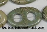 CNS270 15.5 inches 25*40mm carved oval natural serpentine jasper beads