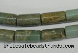 CNS275 15.5 inches 8*16mm tube natural serpentine jasper beads