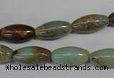 CNS277 15.5 inches 8*16mm rice natural serpentine jasper beads