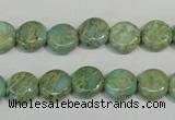 CNS280 15.5 inches 10mm flat round natural serpentine jasper beads