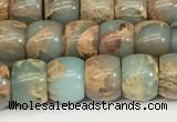 CNS306 15.5 inches 6*8mm rondelle serpentine jasper beads