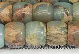 CNS308 15.5 inches 10*12mm rondelle serpentine jasper beads