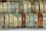 CNS321 15.5 inches 3*10mm heishi serpentine jasper beads