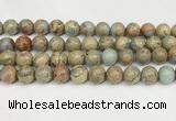 CNS335 15.5 inches 14mm round serpentine jasper beads wholesale