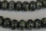 CNS414 15.5 inches 8*12mm rondelle natural serpentine jasper beads