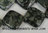 CNS432 15.5 inches 20*20mm diamond natural serpentine jasper beads