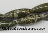 CNS519 15.5 inches 10*30mm rice natural serpentine jasper beads