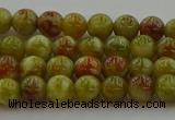 CNS601 15.5 inches 6mm round green dragon serpentine jasper beads