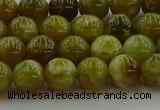 CNS602 15.5 inches 8mm round green dragon serpentine jasper beads