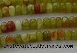 CNS609 15.5 inches 2.5*4mm rondelle green dragon serpentine jasper beads