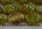 CNS633 15.5 inches 13*18mm oval green dragon serpentine jasper beads