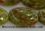 CNS637 15.5 inches 22*30mm oval green dragon serpentine jasper beads