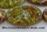 CNS638 15.5 inches 30*40mm oval green dragon serpentine jasper beads