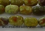 CNS661 15.5 inches 8*12mm drum green dragon serpentine jasper beads