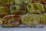 CNS671 15.5 inches 12*16mm rectangle green dragon serpentine jasper beads