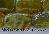 CNS674 15.5 inches 18*25mm rectangle green dragon serpentine jasper beads