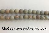 CNS709 15.5 inches 10mm round matte serpentine jasper beads