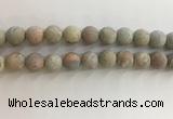 CNS710 15.5 inches 12mm round matte serpentine jasper beads